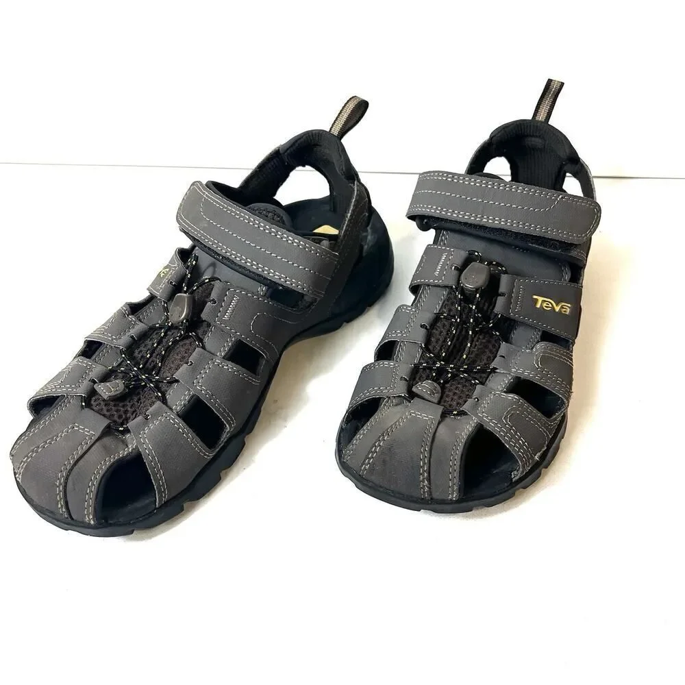 Teva Mens Size 8 Sport Outdoor Hiking Brown/Green Summer Sandals Fisherman Shoes